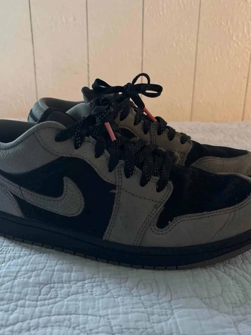 Jordan 1s Low-Top Sneakers in Black & Gray